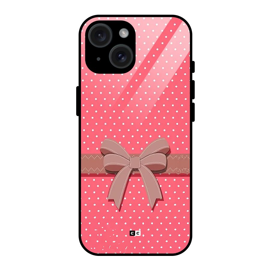 Gift Ribbon Glass Back Case for iPhone 15