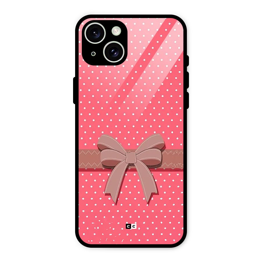 Gift Ribbon Glass Back Case for iPhone 15 Plus