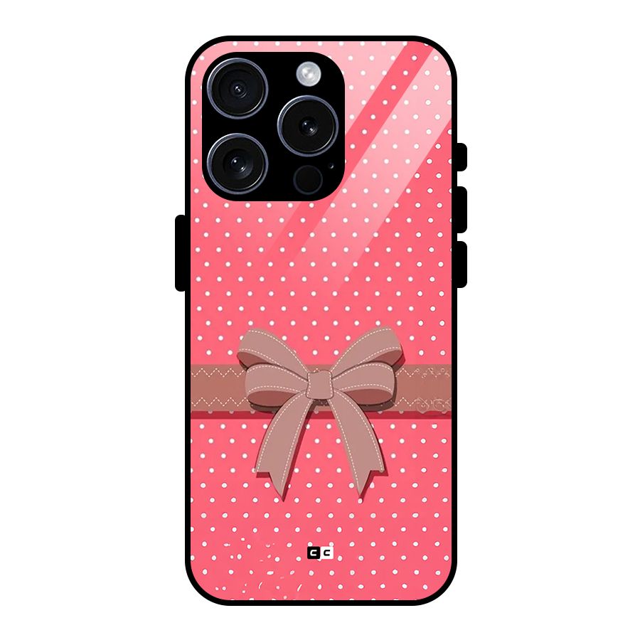 Gift Ribbon Glass Back Case for iPhone 15 Pro