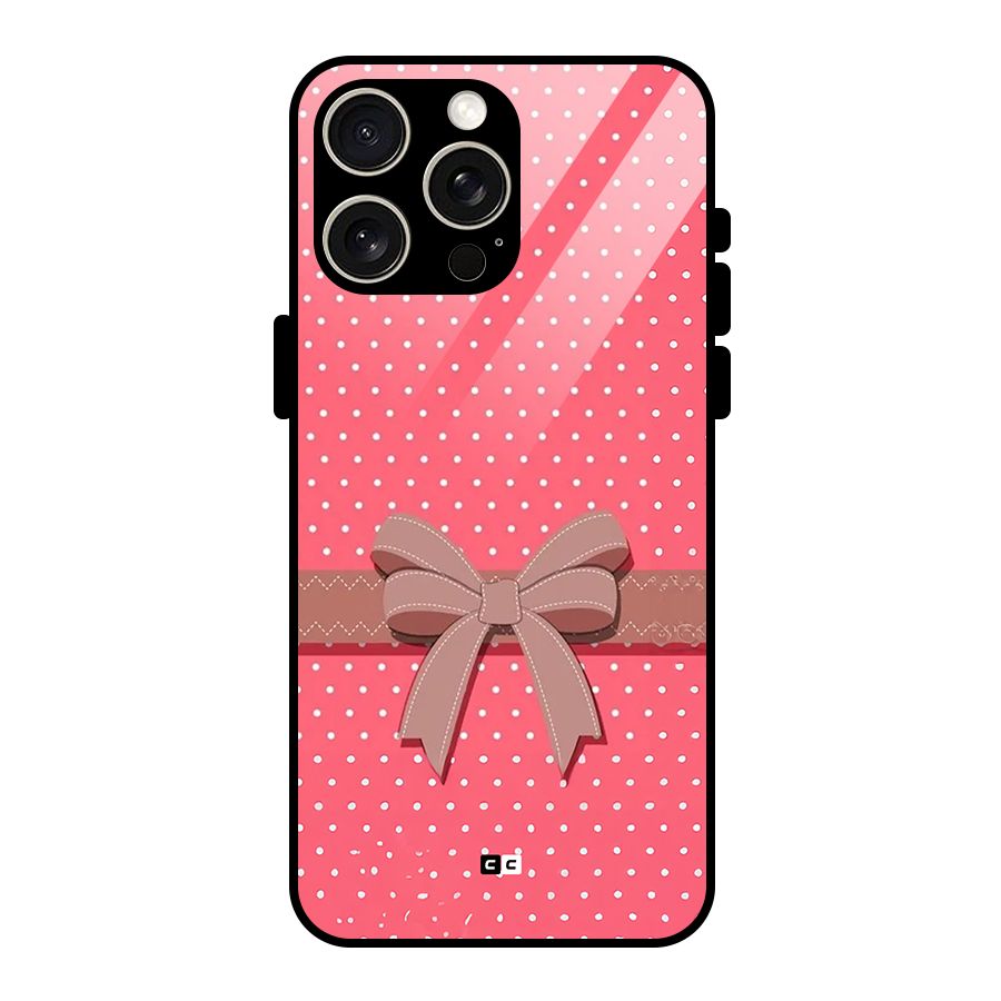 Gift Ribbon Glass Back Case for iPhone 15 Pro Max