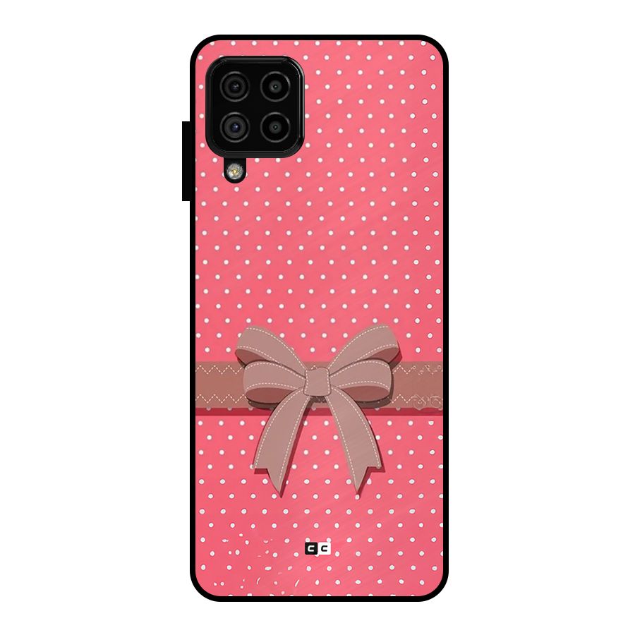 Gift Ribbon Metal Back Case for Galaxy A22 4G
