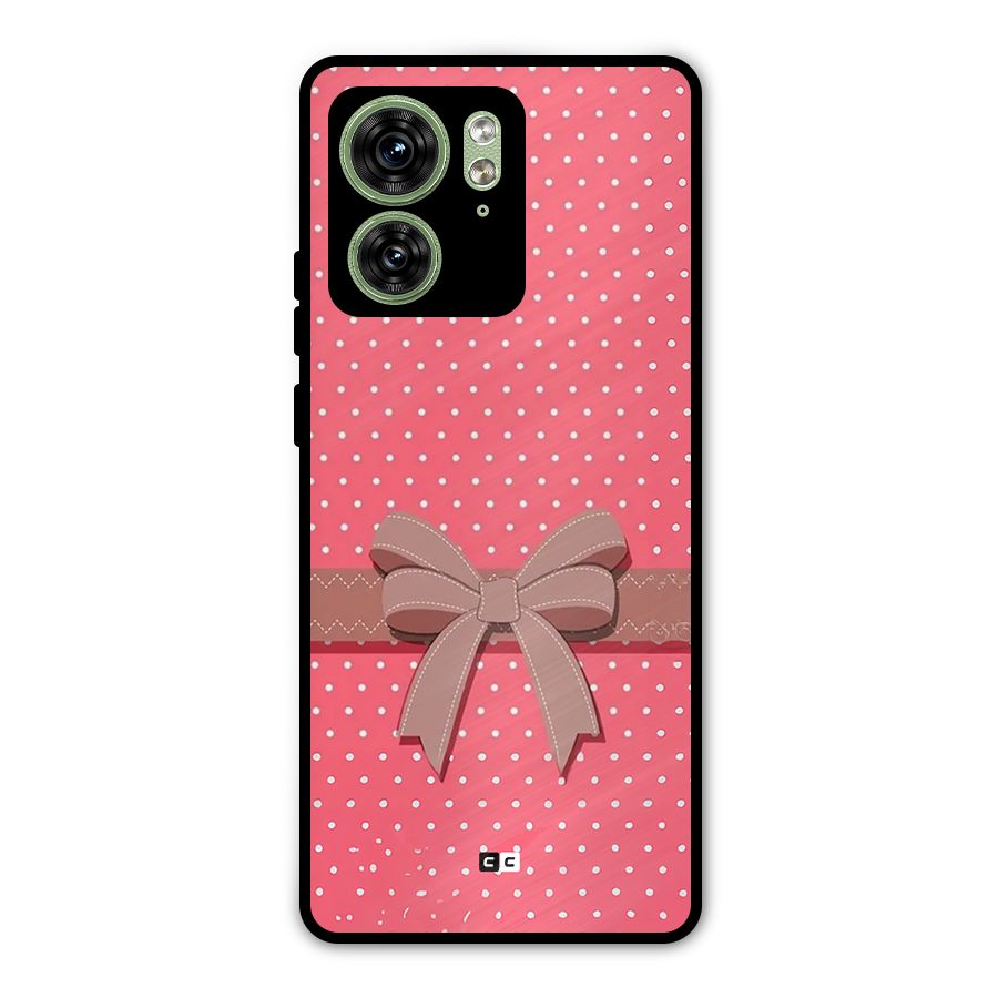 Gift Ribbon Metal Back Case for Motorola Edge 40 5G