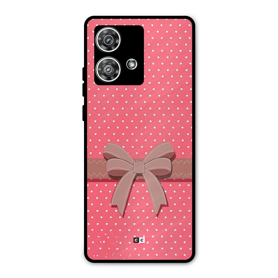Gift Ribbon Metal Back Case for Motorola Edge 40 Neo