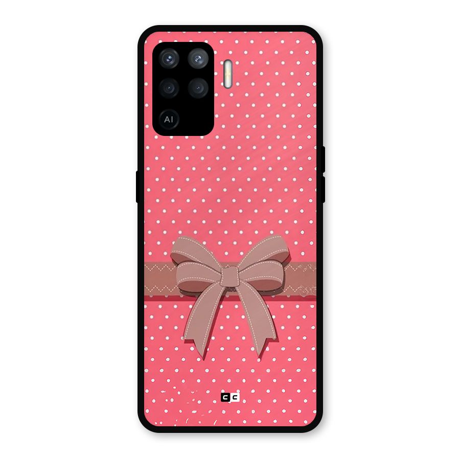 Gift Ribbon Metal Back Case for Oppo F19 Pro