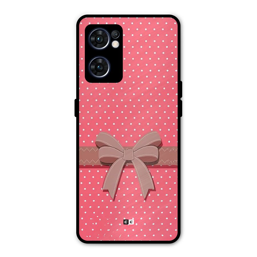 Gift Ribbon Metal Back Case for Oppo Reno7 5G