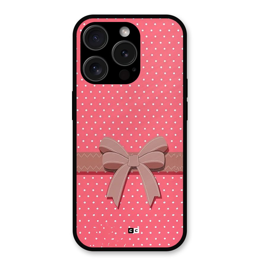 Gift Ribbon Metal Back Case for iPhone 15 Pro