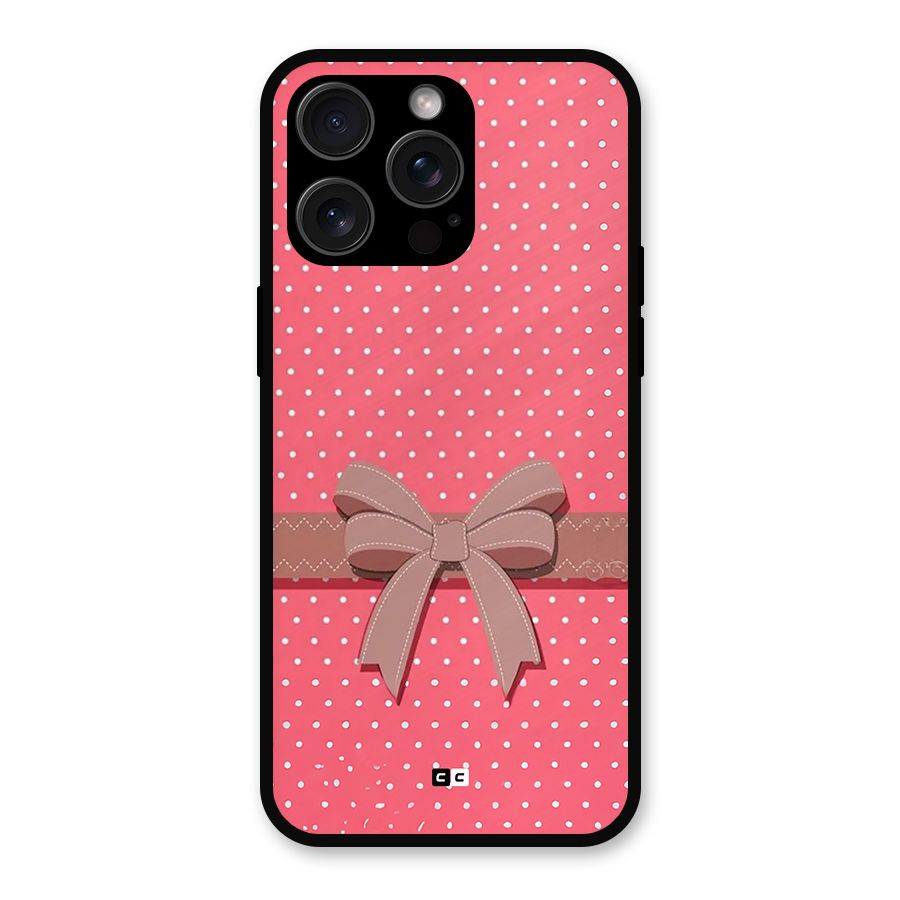 Gift Ribbon Metal Back Case for iPhone 15 Pro Max