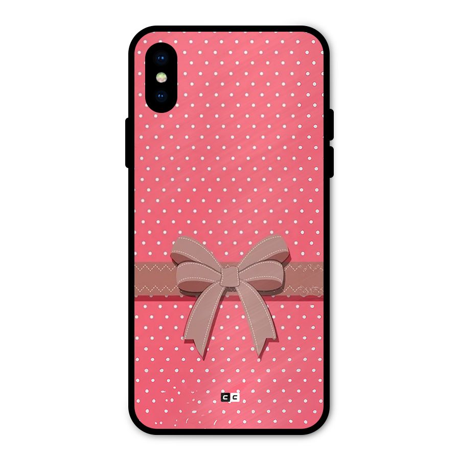 Gift Ribbon Metal Back Case for iPhone XS
