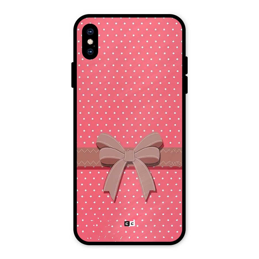 Gift Ribbon Metal Back Case for iPhone XS Max