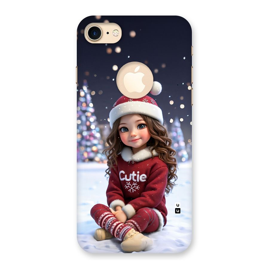 Girl In Snow Back Case for iPhone 7 Logo Cut