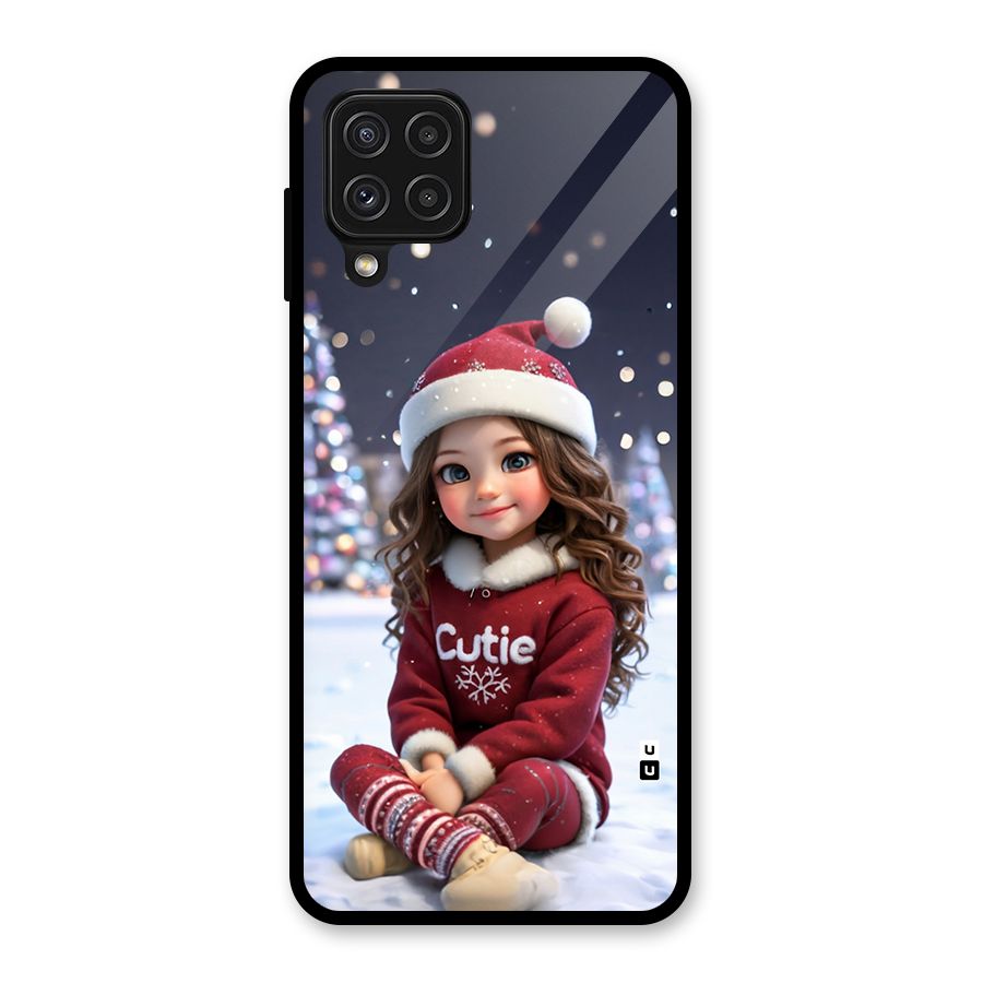Girl In Snow Glass Back Case for Galaxy A22 4G