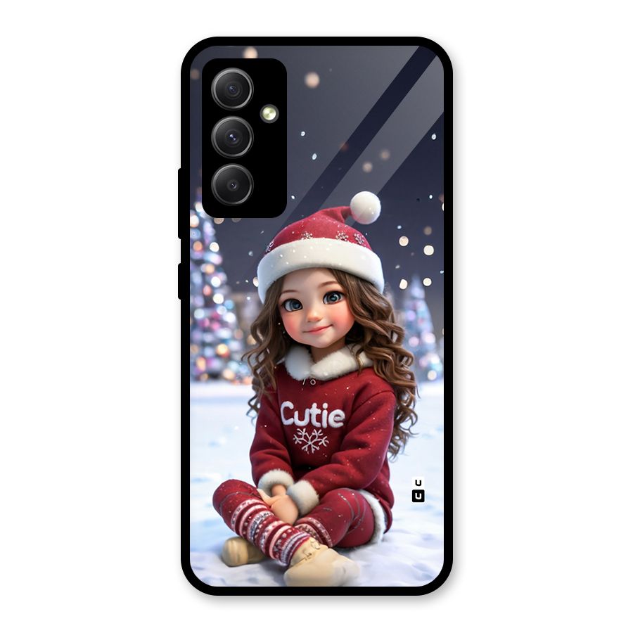 Girl In Snow Glass Back Case for Galaxy A34
