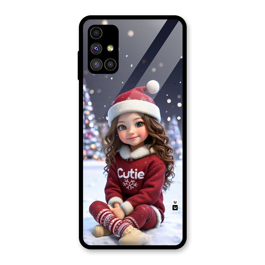Girl In Snow Glass Back Case for Galaxy M51