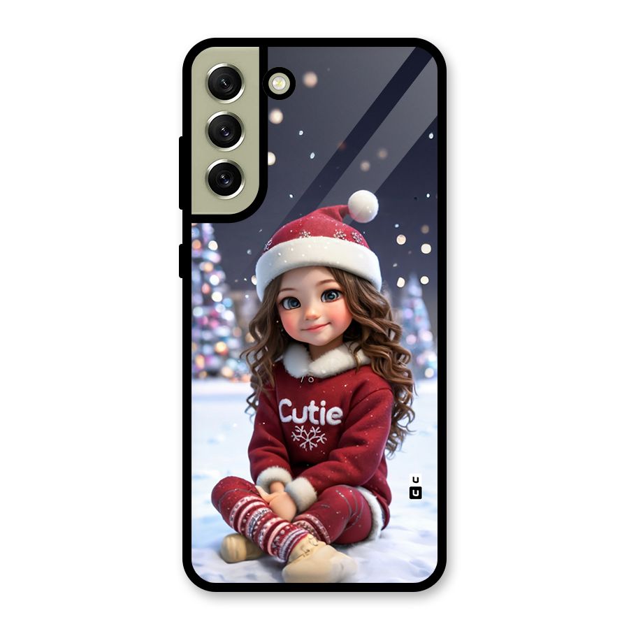 Girl In Snow Glass Back Case for Galaxy S21 FE 5G