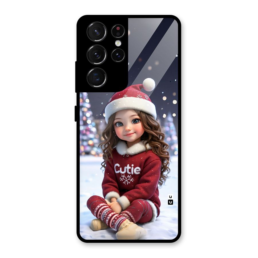 Girl In Snow Glass Back Case for Galaxy S21 Ultra 5G