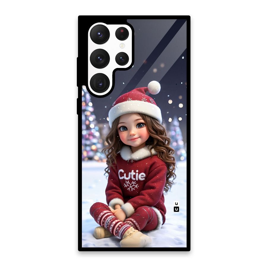 Girl In Snow Glass Back Case for Galaxy S22 Ultra 5G