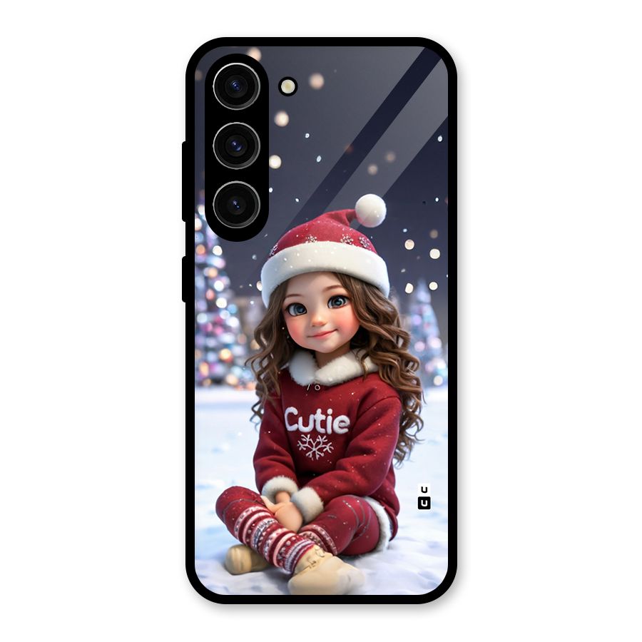 Girl In Snow Glass Back Case for Galaxy S23