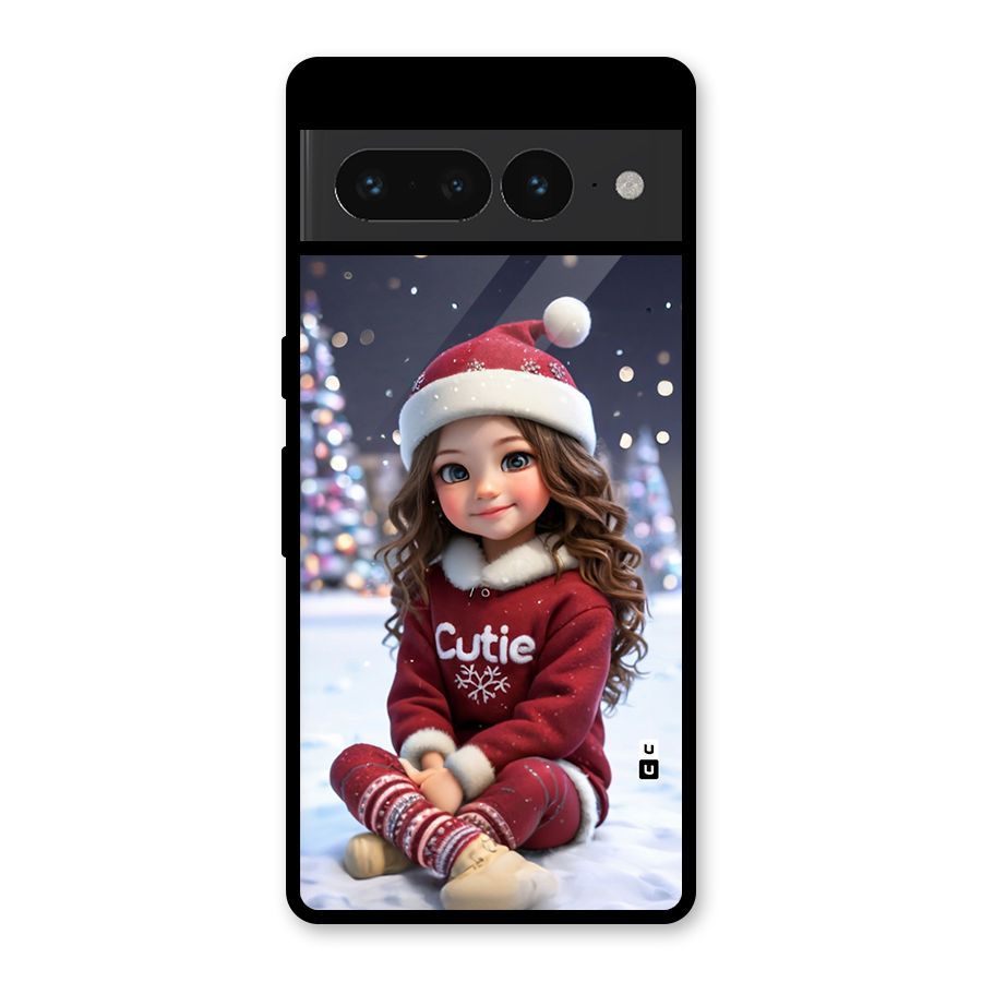 Girl In Snow Glass Back Case for Google Pixel 7 Pro