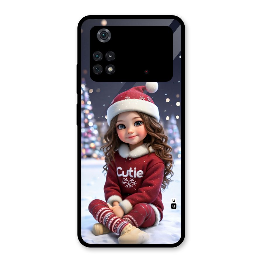 Girl In Snow Glass Back Case for Poco M4 Pro 4G