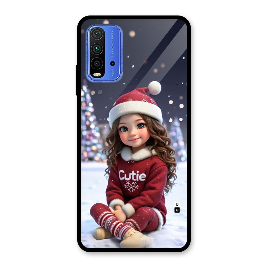 Girl In Snow Glass Back Case for Redmi 9 Power