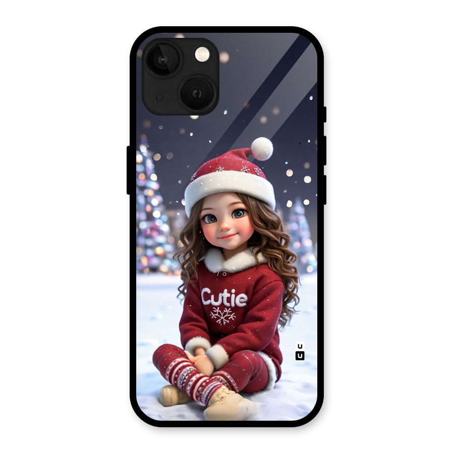 Girl In Snow Glass Back Case for iPhone 13
