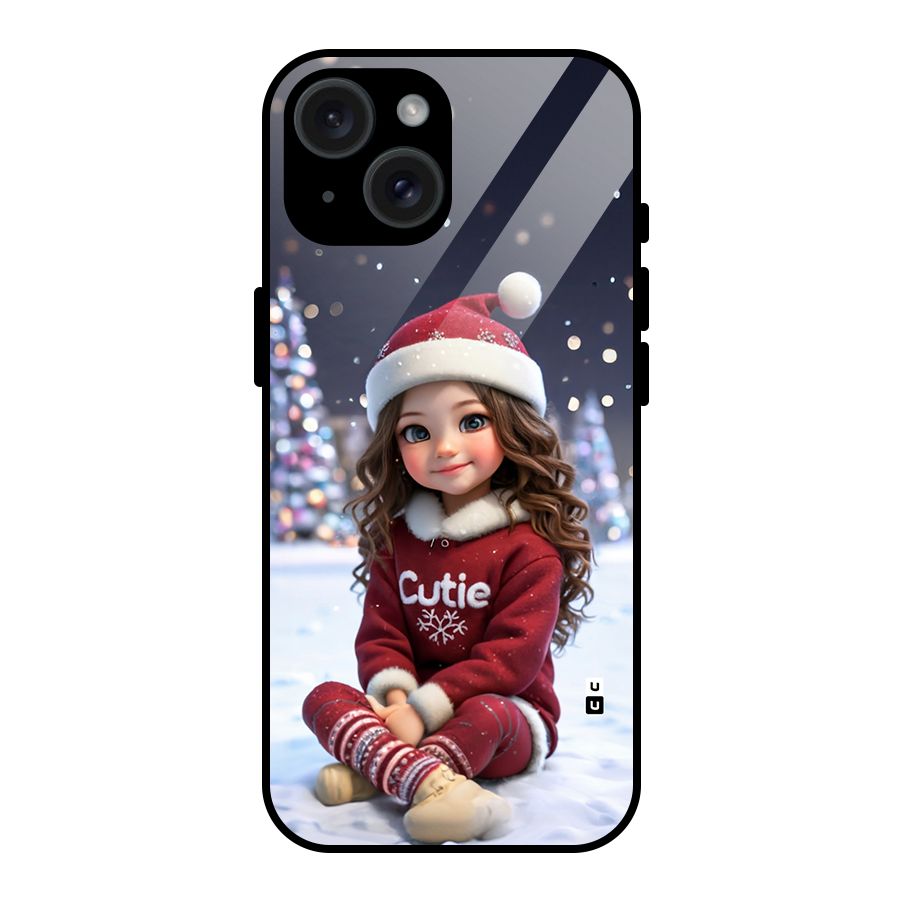 Girl In Snow Glass Back Case for iPhone 15