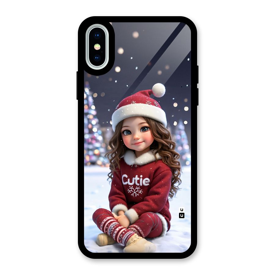 Girl In Snow Glass Back Case for iPhone XS