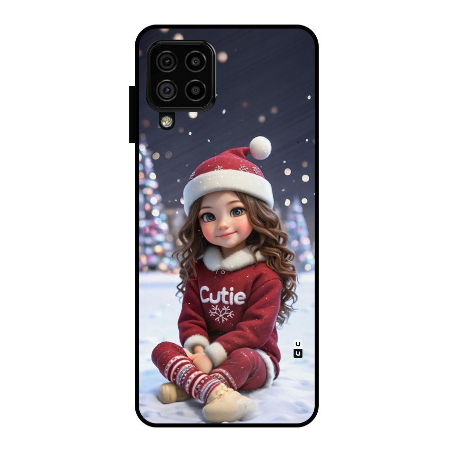 Girl In Snow Metal Back Case for Galaxy A22 4G