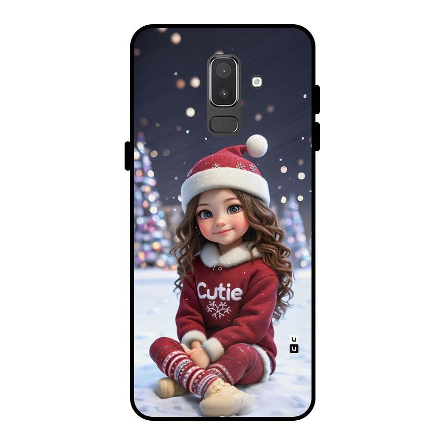 Girl In Snow Metal Back Case for Galaxy On8 (2018)