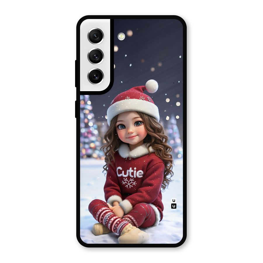 Girl In Snow Metal Back Case for Galaxy S21 FE 5G