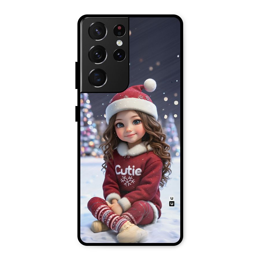 Girl In Snow Metal Back Case for Galaxy S21 Ultra 5G