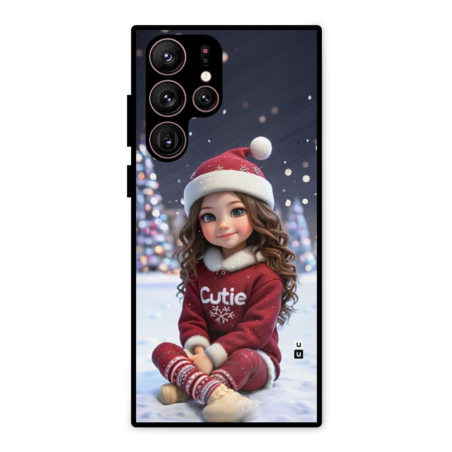 Girl In Snow Metal Back Case for Galaxy S22 Ultra 5G