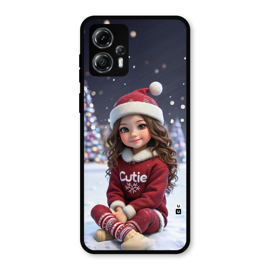 Girl In Snow Metal Back Case for Moto G13