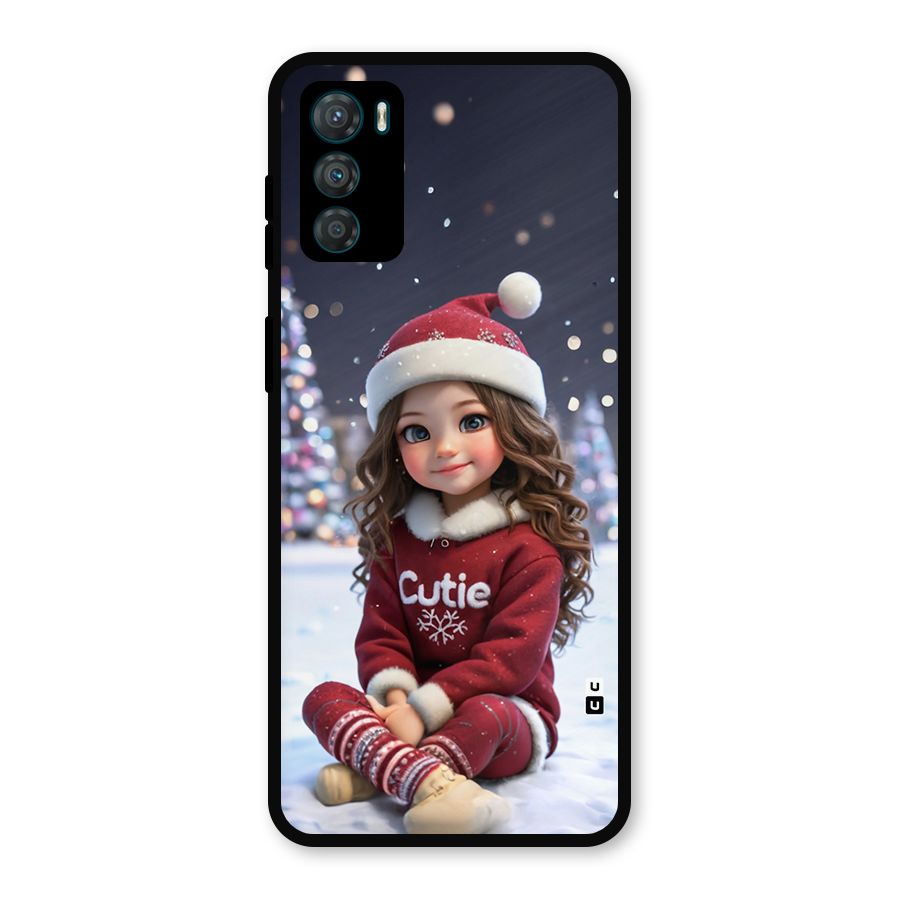 Girl In Snow Metal Back Case for Moto G42