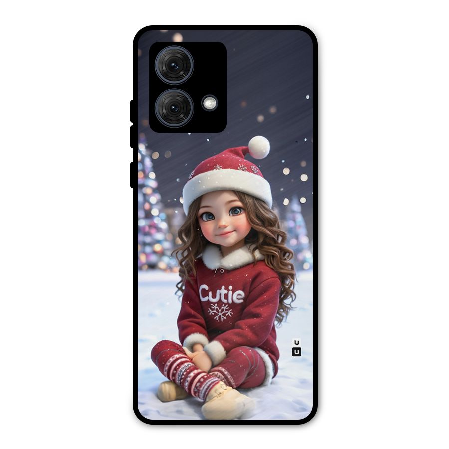 Girl In Snow Metal Back Case for Moto G84