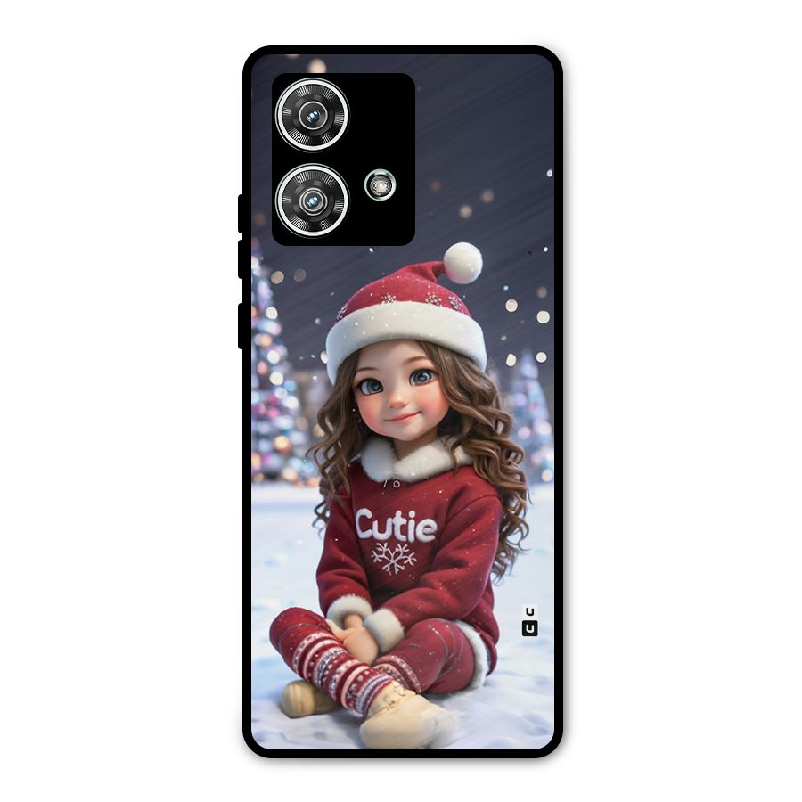 Girl In Snow Metal Back Case for Motorola Edge 40 Neo