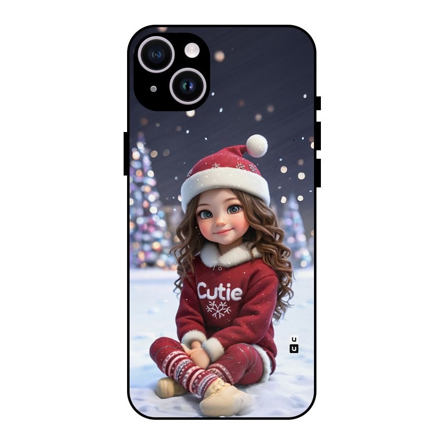 Girl In Snow Metal Back Case for iPhone 14 Plus