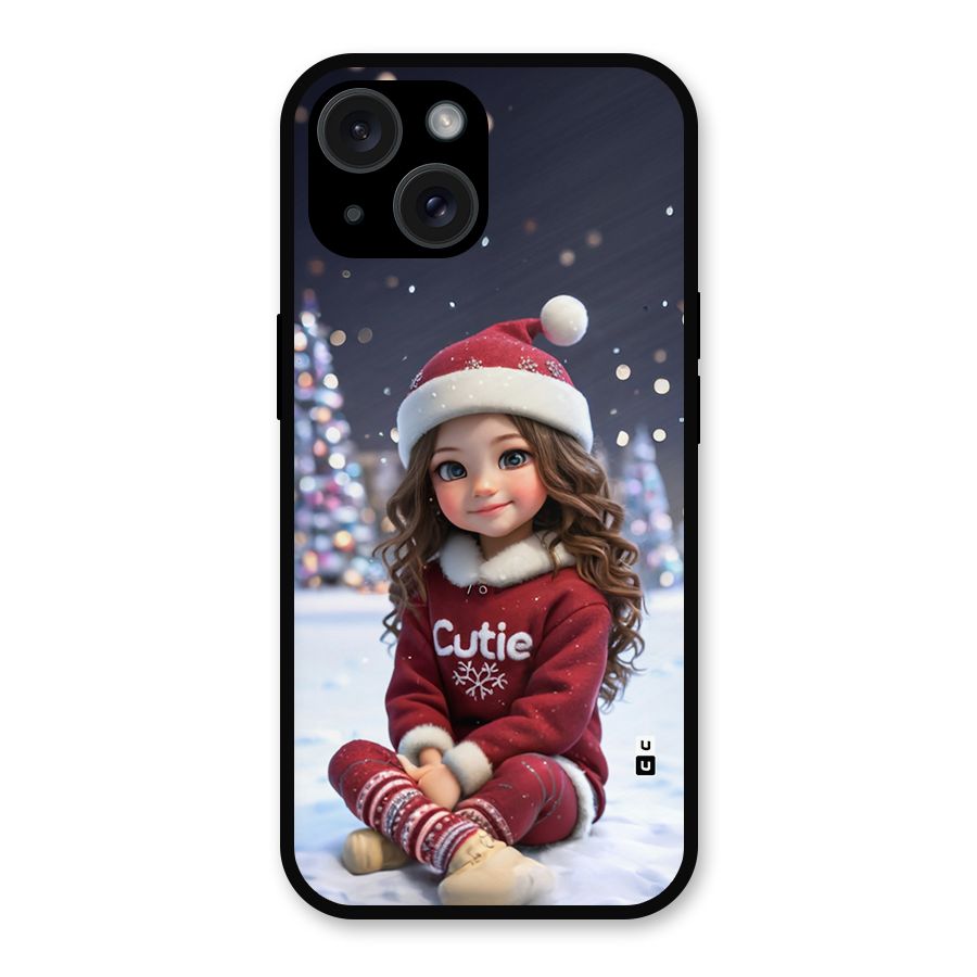 Girl In Snow Metal Back Case for iPhone 15