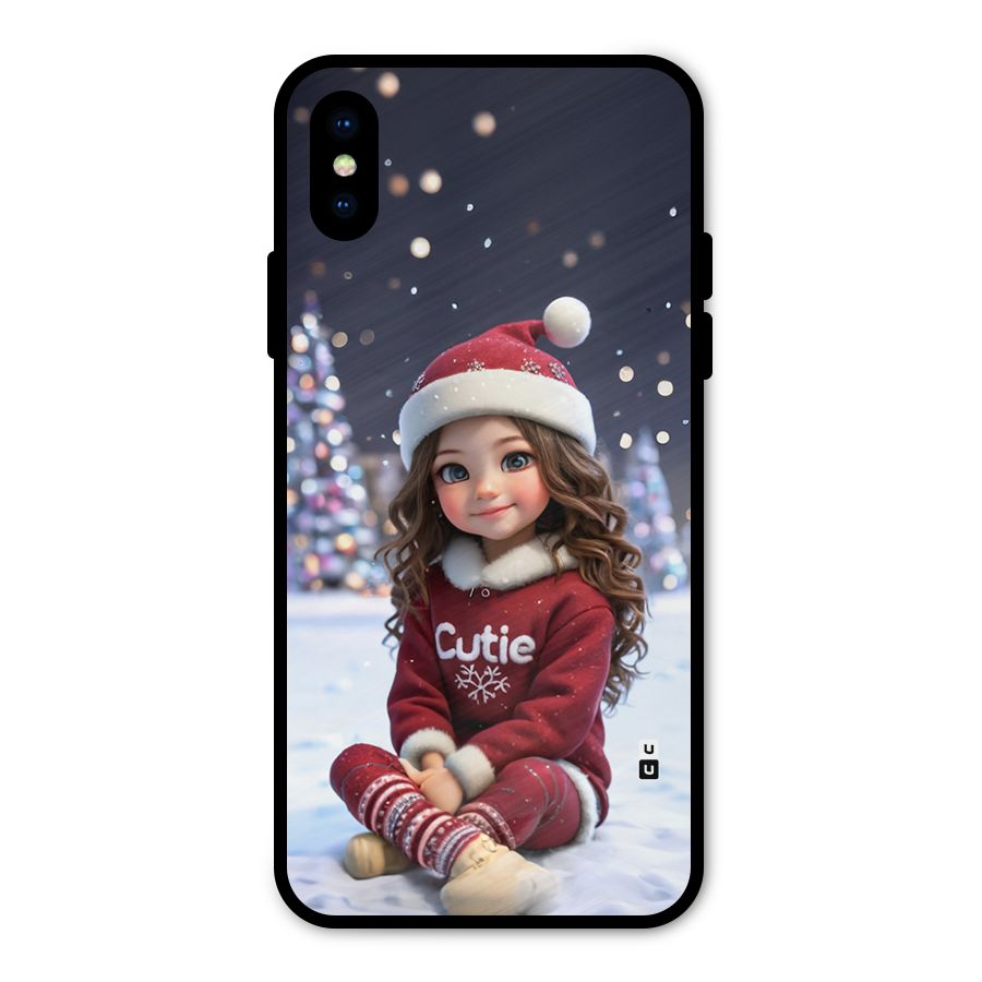 Girl In Snow Metal Back Case for iPhone XS