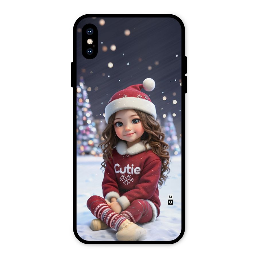 Girl In Snow Metal Back Case for iPhone XS Max