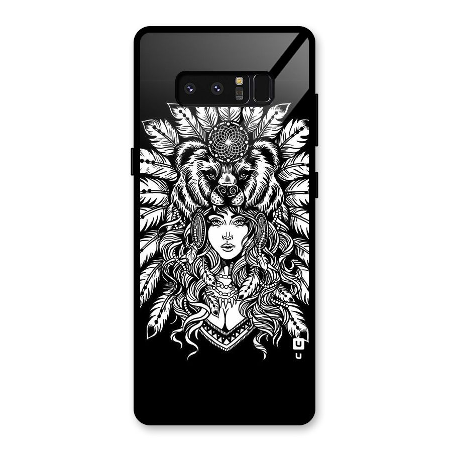 Girl Pattern Art Glass Back Case for Galaxy Note 8
