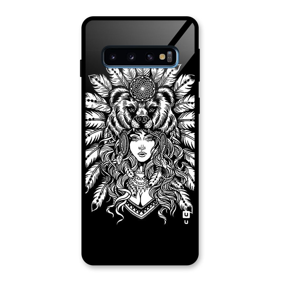 Girl Pattern Art Glass Back Case for Galaxy S10