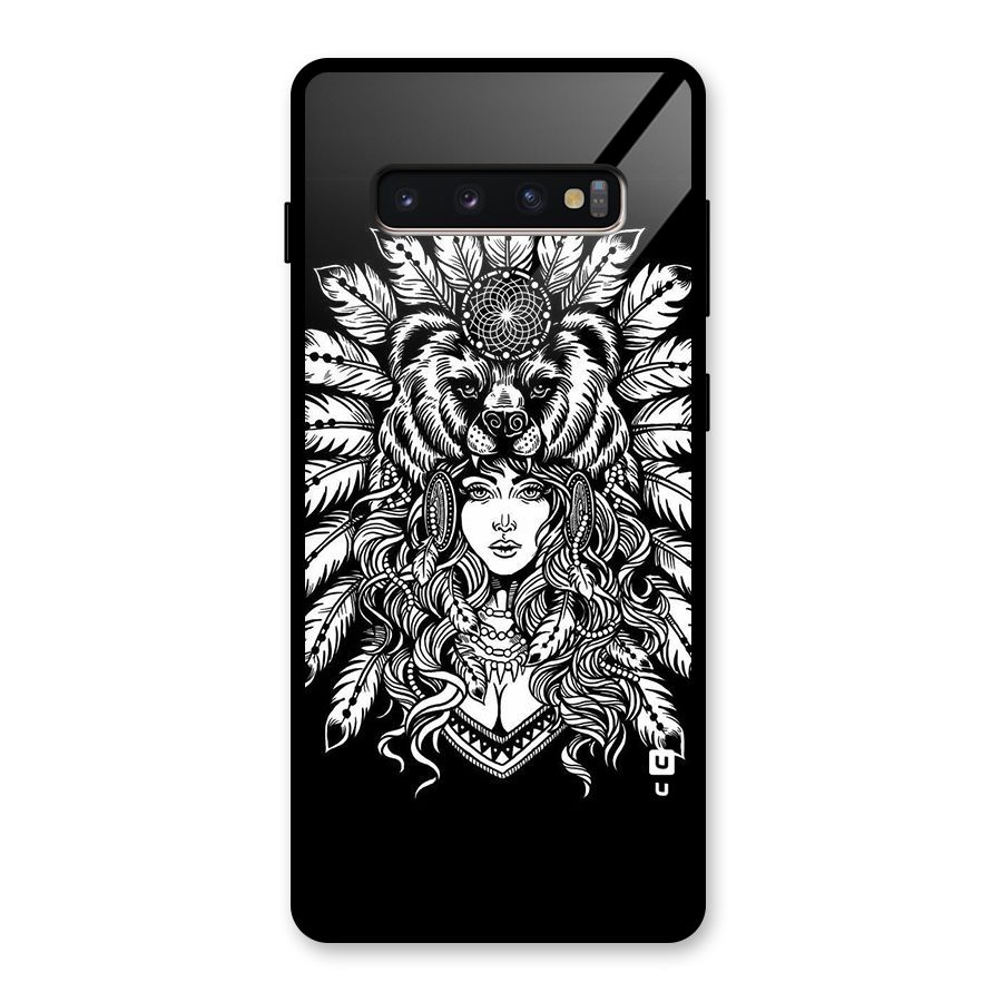 Girl Pattern Art Glass Back Case for Galaxy S10 Plus