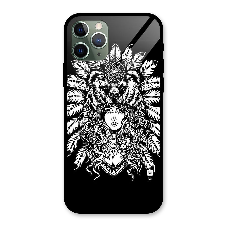 Girl Pattern Art Glass Back Case for iPhone 11 Pro