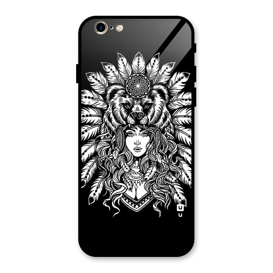 Girl Pattern Art Glass Back Case for iPhone 6 6S