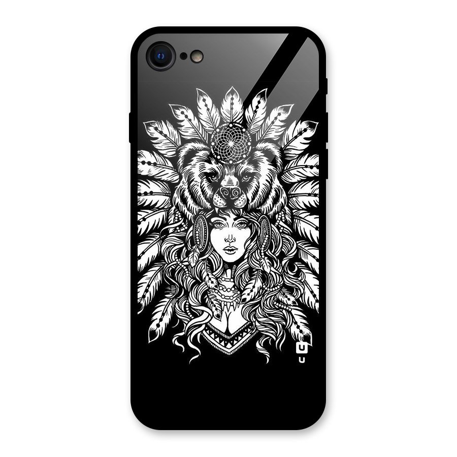 Girl Pattern Art Glass Back Case for iPhone 7