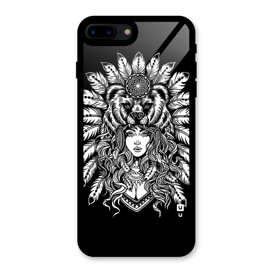 Girl Pattern Art Glass Back Case for iPhone 7 Plus