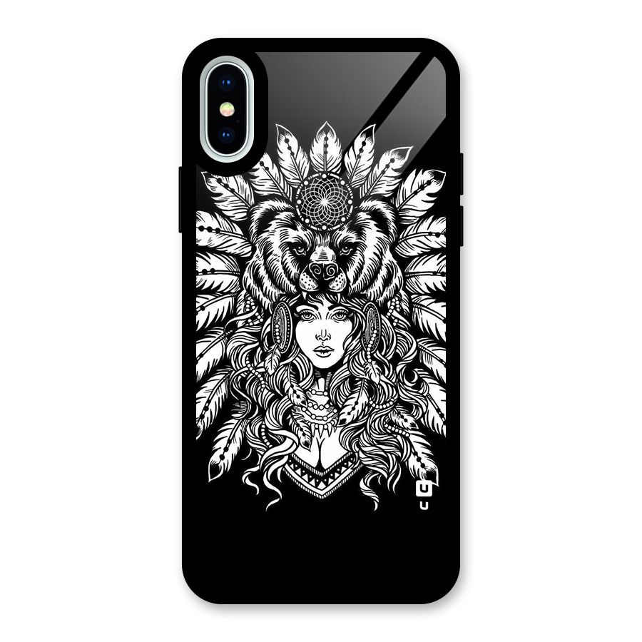 Girl Pattern Art Glass Back Case for iPhone X