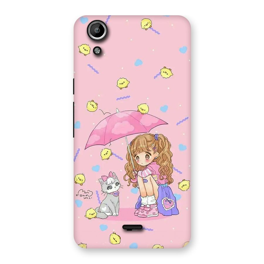 Girl With Cat Back Case for Canvas Selfie Lens Q345