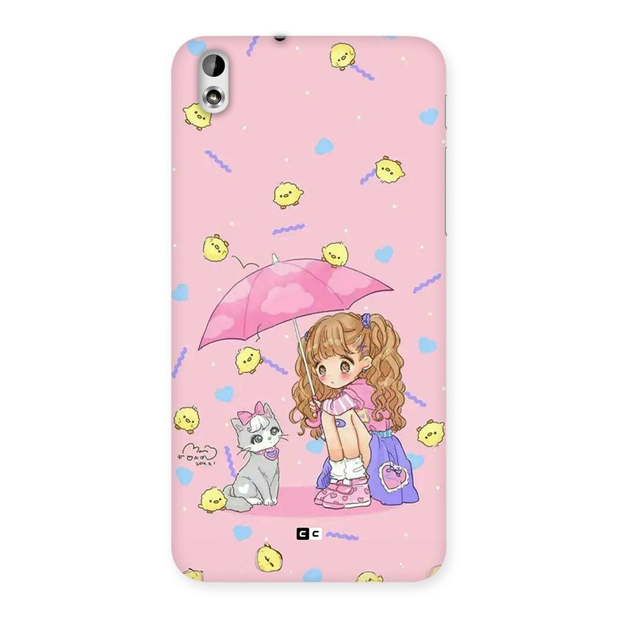 Girl With Cat Back Case for Desire 816g